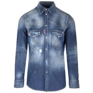 Dsquared2 디스트레스드 데님 셔츠 S74DM0795S30341 470 TP934667344