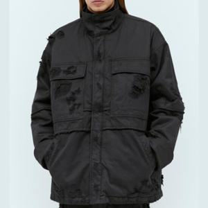 25 FW 디젤 J Oise 디스트레스트 코튼 필드 자켓 블랙 A14394 0QKAQ 9XXA