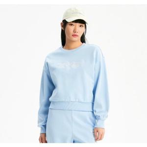 뉴발란스 티셔츠 IST 여성 시그니처 세미크롭 라운드 맨투맨세미 오버핏 NBNCE1W22251
