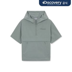 키즈 프레시벤트 경량 우븐 후드 트레이닝 반팔 아노락 (KHAKI)