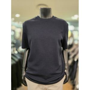 [바쏘옴므] Z2KR35A S/S 네이비 시어서커 세미오버핏 반소매 티