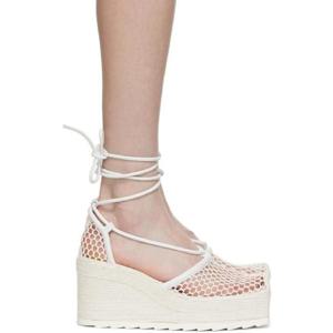 Bottega Veneta 힐 화이트 스포티 에스파듀 웨지 힐 221798F122005