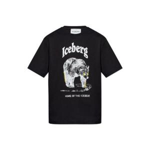 Iceberg 로고 프린트 크루넥 티셔츠 25EI1P0F0256307 9000 TP944619099