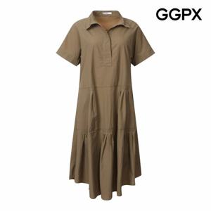 [GGPX] 오픈 카라넥 루즈핏 핀턱 원피스 (GP8OP001B)