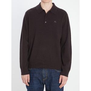 버버리 롱 슬리브 캐시미어 블렌드 폴로 스웨터 8113792 BROWN