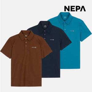 네파[택가 109,000원]남성 여름 반팔 스트라이프 트리코트 카라티 폴로 티셔츠 7L35223