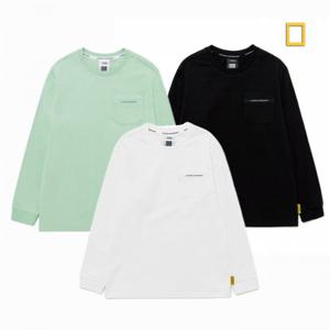 내셔널지오그래픽키즈  (K251UTS010) 스몰로고 포켓 싱글 긴팔 티셔츠