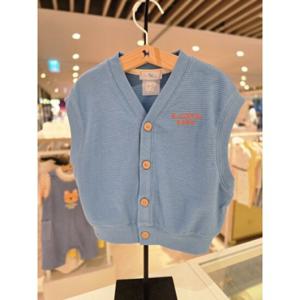 [블루독베이비] 25 FW(블루)블루독 와플 베스트(45A7003005) 신생아 백일 돌 선물 조카 유아 조끼 등원 (45