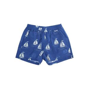 MINI RODINI KIDS 39Sailing Boats39 코튼 보이 컬러의 신축성 허리와 전면 그래픽 프린트가 있는 블루 반바지 2523016460BLUE
