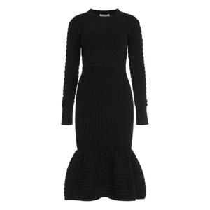 Alexander McQueen 오픈워크 골지 니트 미디 드레스 780455Q1A8MO 1000 TP944972443