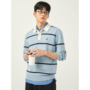 [빈폴멘] 럭비 칼라넥 니트  스카이 블루 (BC5951C35Q)
