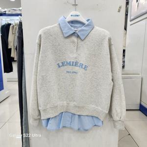 [에꼴리에]에꼴리에 셔츠레이어드카라맨투맨티 25A3456_SC