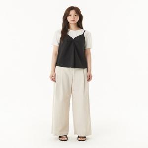 플라스틱아일랜드  (PR2WB435) 뷔스티에 레이어드 블라우스
