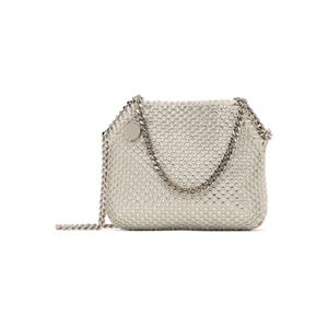 Stella McCartney 숄더백 화이트 미니 팔라벨라 크리스탈 메시 숄더백 251471F048000