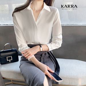 [카라]KARRA 실키히든버튼블라우스_A3F0389