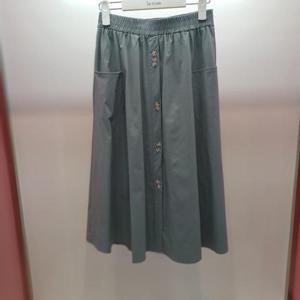 Latium HC06 허리밴딩 A라인 플레어 플리츠 주머니 기본 길이 스커트 치마 T2521sk01LB