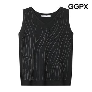 [지지피엑스]물결 큐빅 V넥 니트 (GP4KP046F)