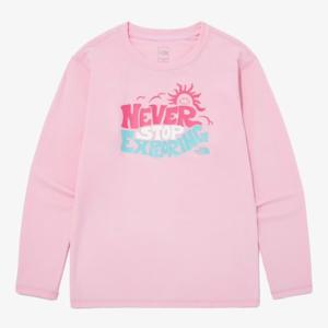 노스페이스 키즈 NT7TQ06U 핑크 샌드캐슬 롱슬리브 티 래쉬가드