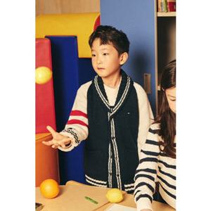[타미힐피거키즈칠드런US] 바시티 청키 가디건 (T42F0WCD400BT1 C1G)