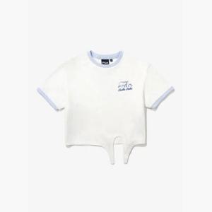 휠라반팔티 TQJ FK2RSG2301F-OWH Girls 그래픽 크롭 티셔츠