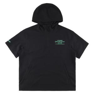 르꼬끄 유니 반팔 후드 아노락 자켓 QQ223LJK45BLK