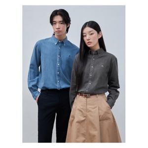 [빈폴멘][Essential] 남녀공용 데님 셔츠 - 블루 (BC4764E77P)