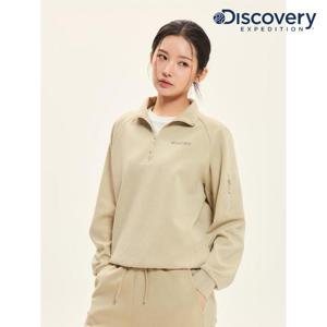 디스커버리 (DXTR27051_BGL) 니트 에센셜 트레이닝 반집업 맨투맨 DXNW