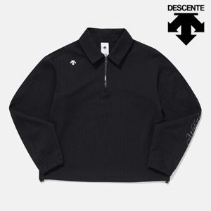 [데상트]데상트 자카드 반집업 맨투맨 SP122UHT21BLK0 긴팔티 스