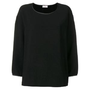 25 FW 알베르토비아니 새틴 트리밍 크레이프 블라우스 MM882AC0030 TP434437566