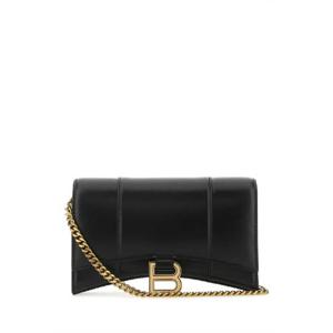 BALENCIAGA 블랙 가죽 아워글래스 클러치 6560501QJ4M 1000