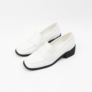 [신난다슈] 여성 구두 펌프스 힐 4cm 여자 페니 로퍼 힐 단화 발편한 통굽 CA252418 화이트