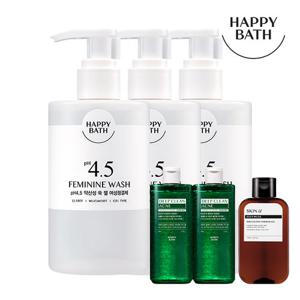 ♥사은증정♥ 해피바스 PH4.5 약산성 여성청결제 300ml x 3 +증정 (옵션)