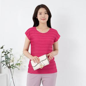 여 엄마옷 지그재그 캡소매 플리츠나시티셔츠 TS405009 중년여성의류/50대/60대/마담/빅사이즈/할머니옷