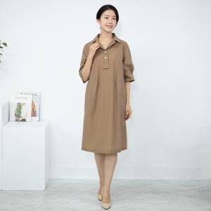 여성 엄마옷 카라 반팔 롱 원피스 OP306164 중년여성의류/50대/60대/마담/빅사이즈/할머니옷