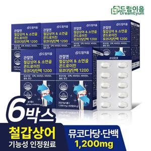 드림이음 관절엔 철갑상어 소연골 콘드로이친 1200 뮤코다당단백 6개월분
