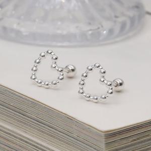 [메리그린] 925 SILVER 법정 순은 하트 피어싱 한쌍세트