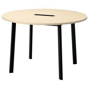 밋손 회의테이블 120x75cm 원형 자작나무무늬목/블랙