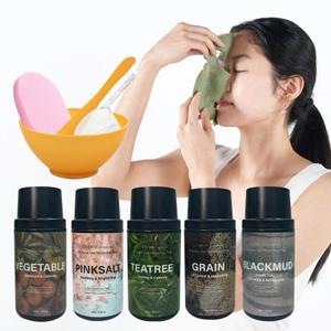 리네추럴 티트리 모델링팩 300g+팩도구+클렌징해면 홈에스테틱 5종