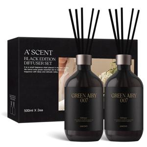 1+1 대용량 블랙 에디션 디퓨저 500ml 선물세트 실내방향제 인테리어 리드스틱
