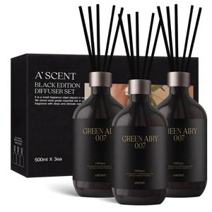 1+2 대용량 블랙 에디션 디퓨저 500ml 선물세트 실내방향제 인테리어 리드스틱