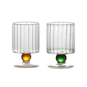 아트 내열 유리컵 고블렛잔 200ml 플리츠 와인잔 신혼부부 선물