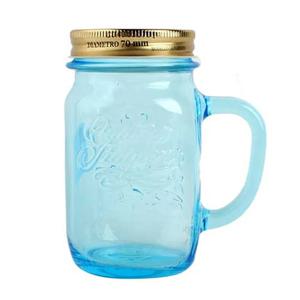 보르미올리 콰트로 손잡이 머그컵 블루 415ml 뚜껑 70mm 유리보관용기