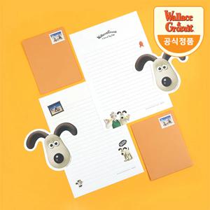월레스와 그로밋 편지지 문구류 캐릭터 디자인 봉투 포함 6매 세트