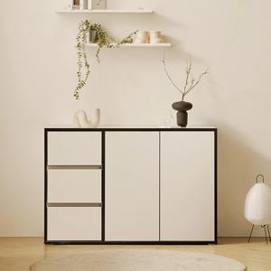 더엣지 E0등급자재 완제품 1200 3단 서랍 터치도어 높은 거실장 수납장 좌형