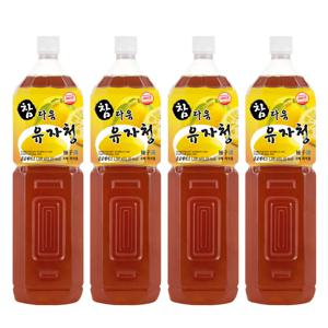 유자청 농축액 엑기스 청 음료 베이스 1.5Lx4개