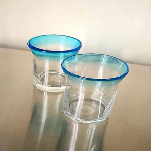 푸른 여름 유리컵 200ml / 블루 그라데이션 감성 홈카페 컵 물컵