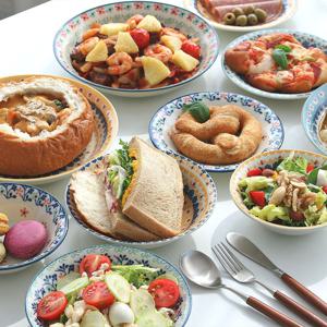 미코 플라워 도자기 일본 일식 가정식 접시 그릇 시리즈