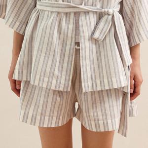 Vera stripe pants - white ( short / long )