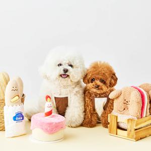 베이커리 바스락 삑삑 강아지 노즈워크 세트(멍개트,멍모스,케이크)