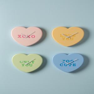 [해외] 하트 캔디 파스텔 벽시계 4 colors